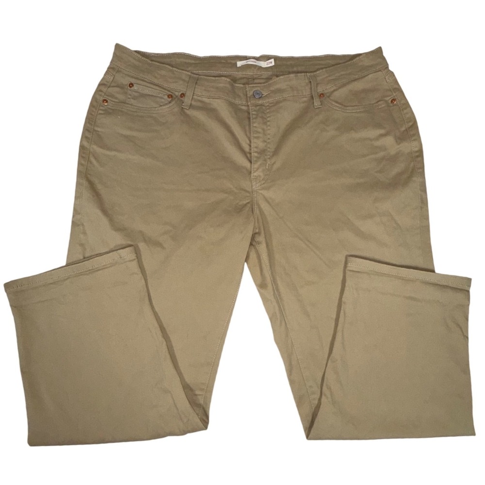 Levi's Boyfriend Khaki Pants Womens 22W Tan Stretch Twill Casual Relaxed Fit
